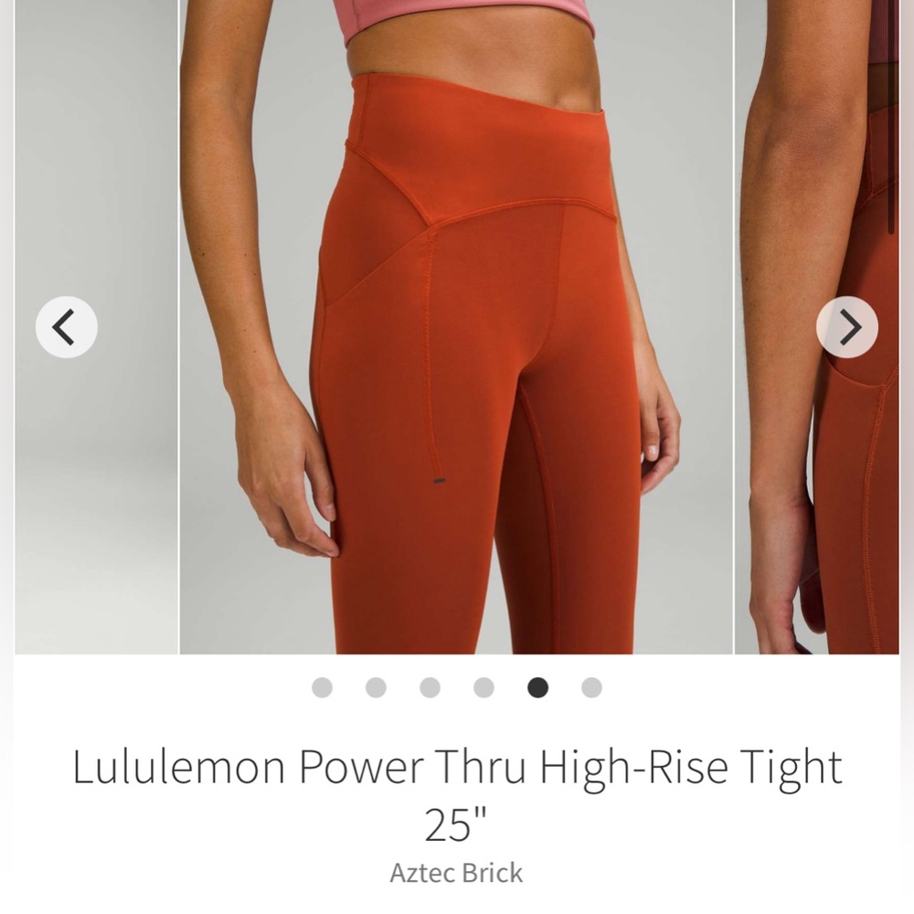 Lululemon Power Thru High-Rise Tight 25" in Aztec Brick